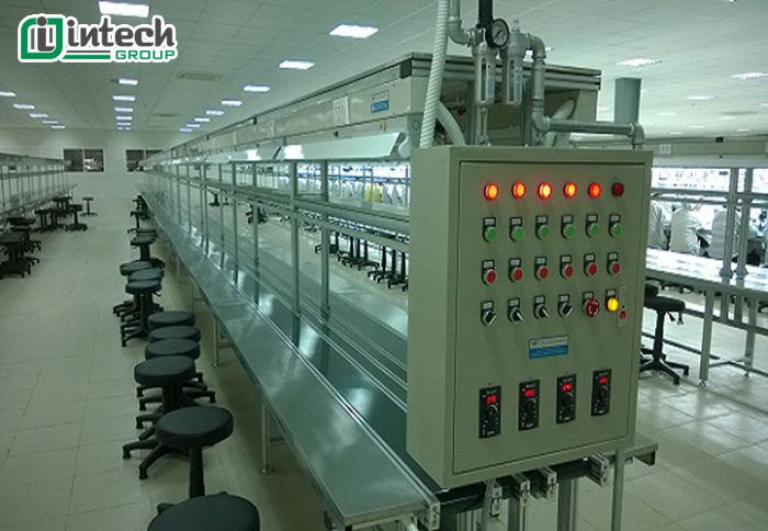 Băng chuyền lắp ráp ứng dụng rộng rãi trong các nhà máy sản xuất công nghiệp