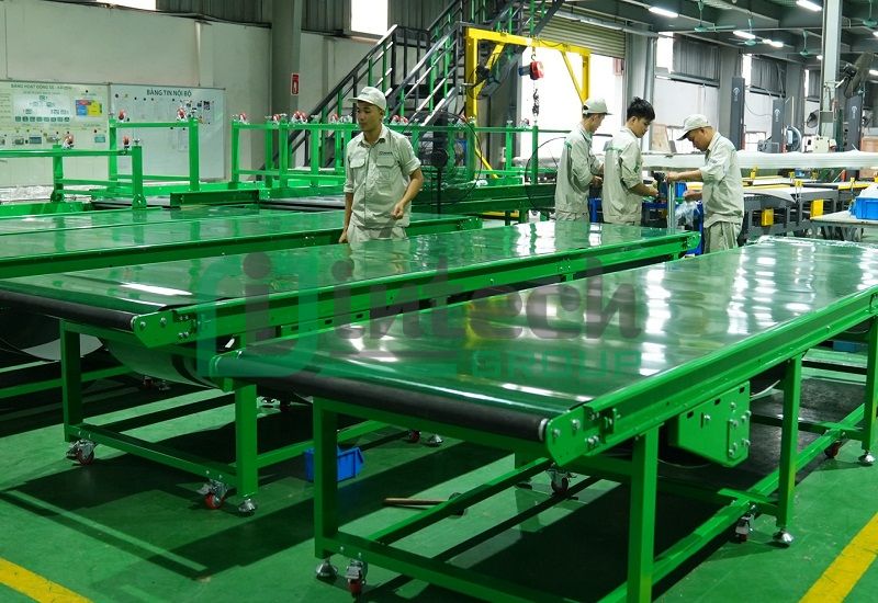 Băng tải khung thép độ bền cao, giá cả hợp lý