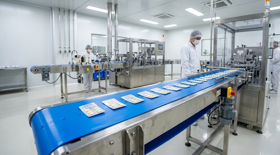 Băng tải PVC ngành Dược phẩm