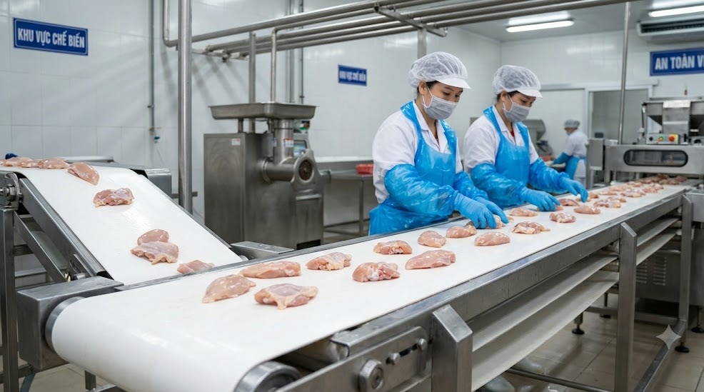 Băng tải PVC ngành thực phẩm