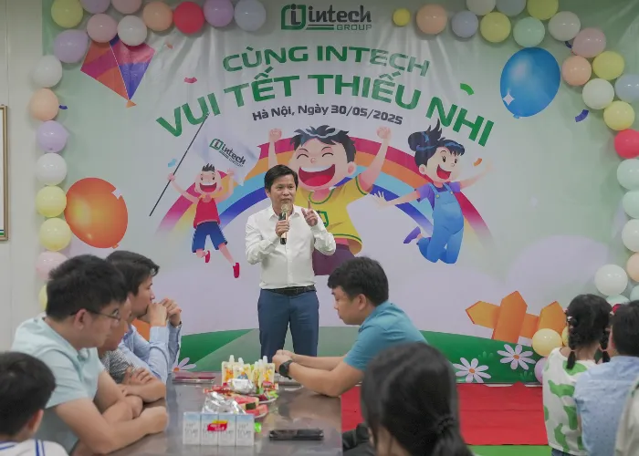 Chủ tịch Hoàng Hữu Thắng phát biểu tại ngày tết 1/6