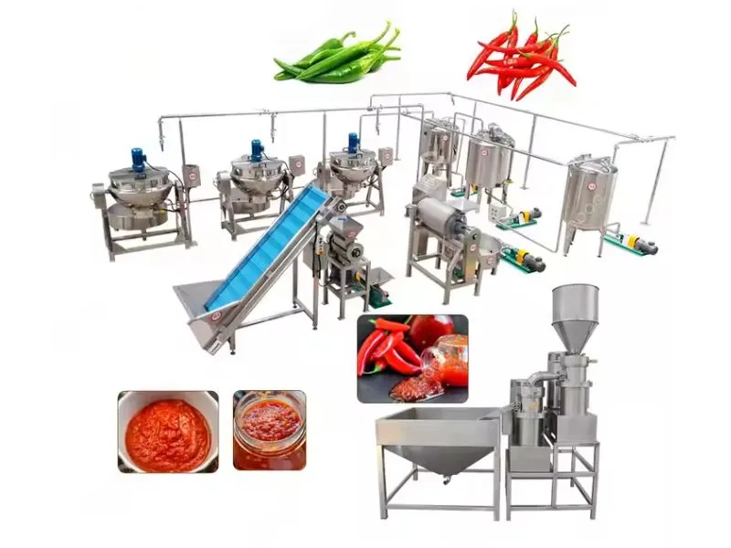 Efficient chili sauce production process with modern production line