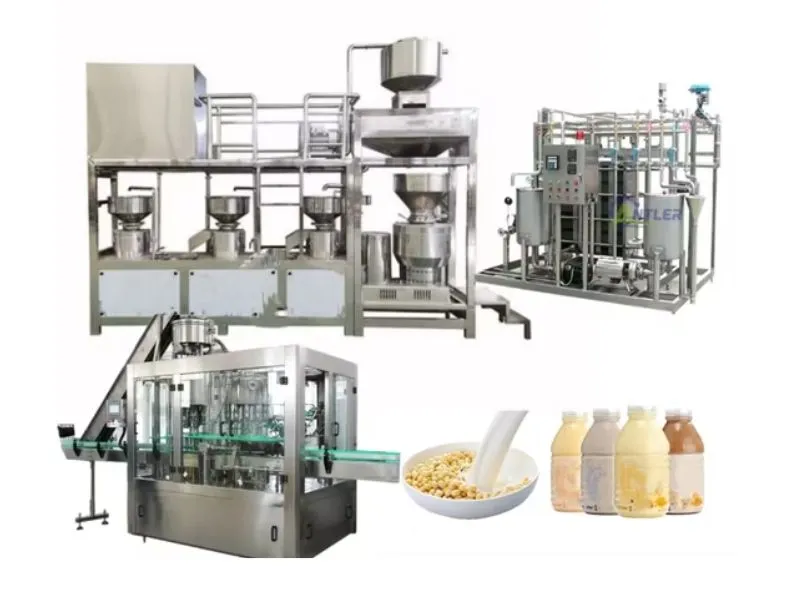 Machinery used in the soy milk production process