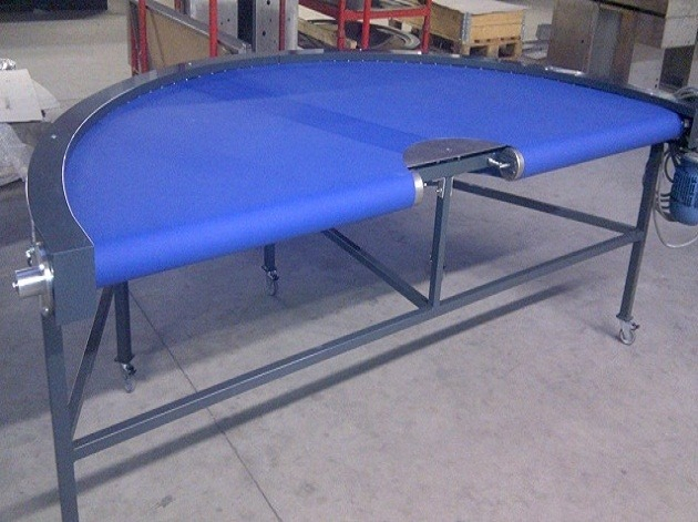 180 degree curved conveyor belt
