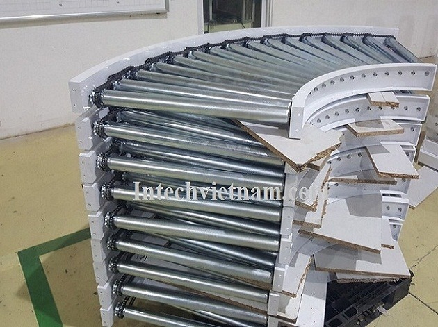 90 degree curved roller conveyor