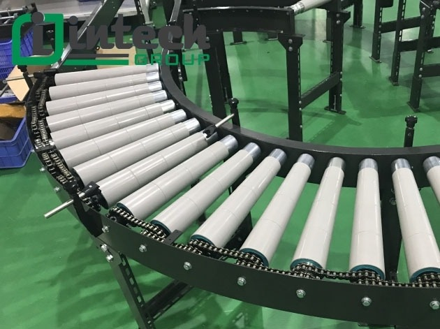 90 degree curved roller conveyor